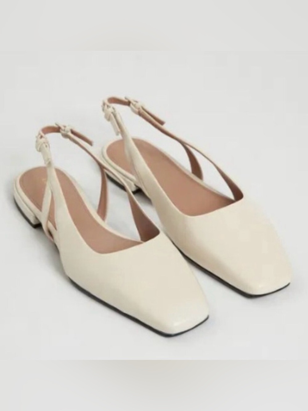 & Other Stories White Slingback Pointed-Toe Ballet Flats (size 39)
